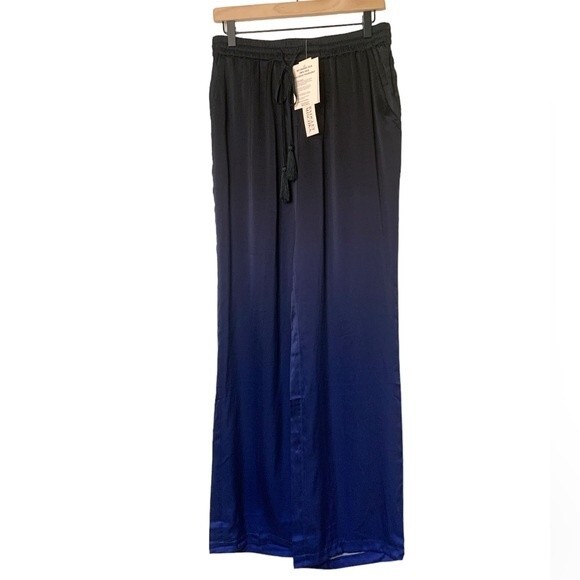 NWT Badgley Mischka 100% Mulberry Silk Blue Ombre Sleep/Lounge Set. Size Medium - Picture 4 of 10